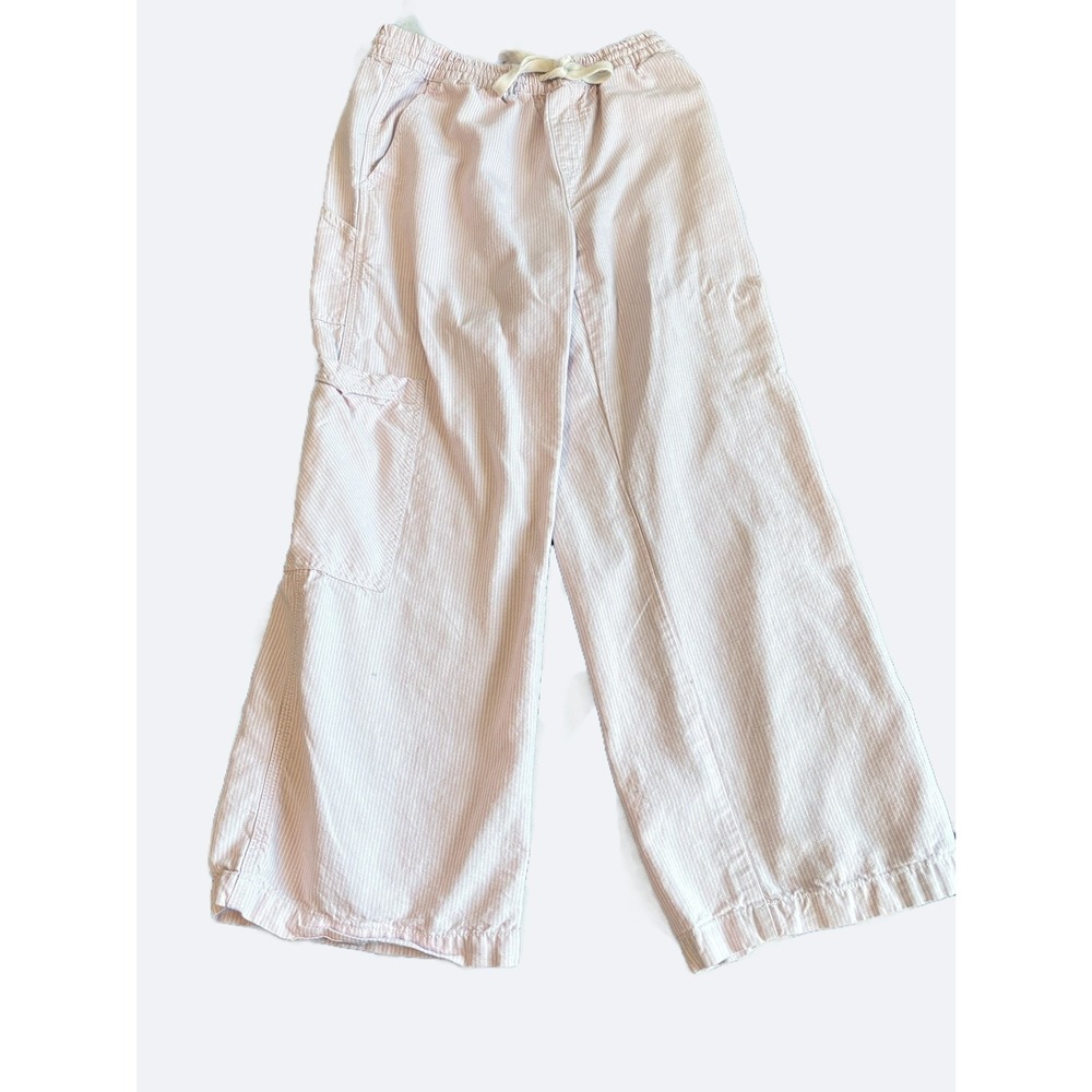 Aerie Light Pink Stripe Drawstring Cargo Pants Size Medium Regular